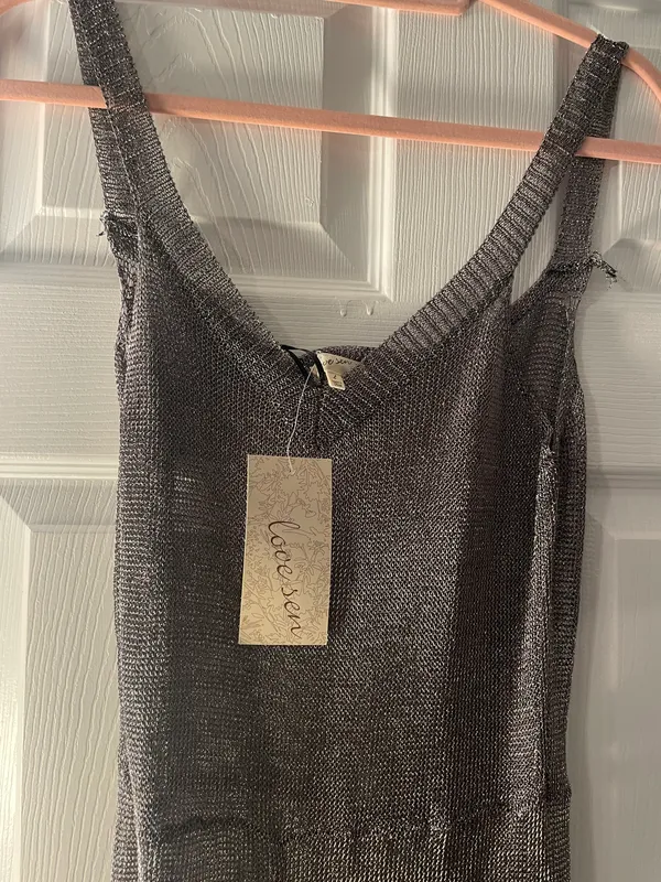 12th Tribe Metallic Knit Jumpsuit - Image 2