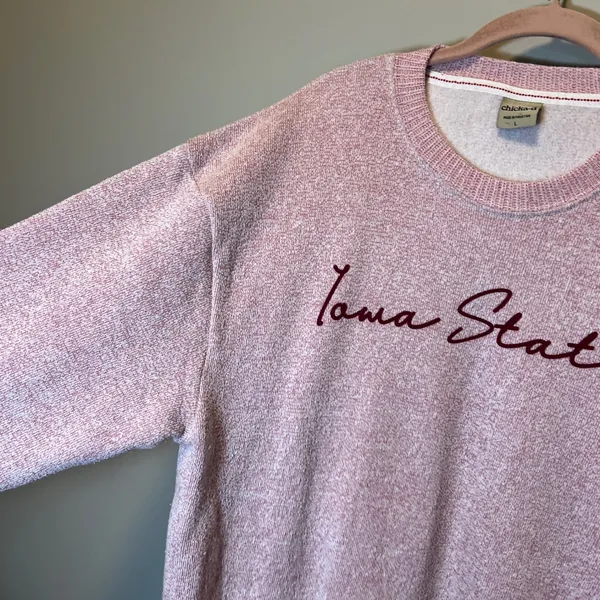 Chicka-d Iowa State University Red Marl Knit Crewneck Sweatshirt Women's Large - Image 2