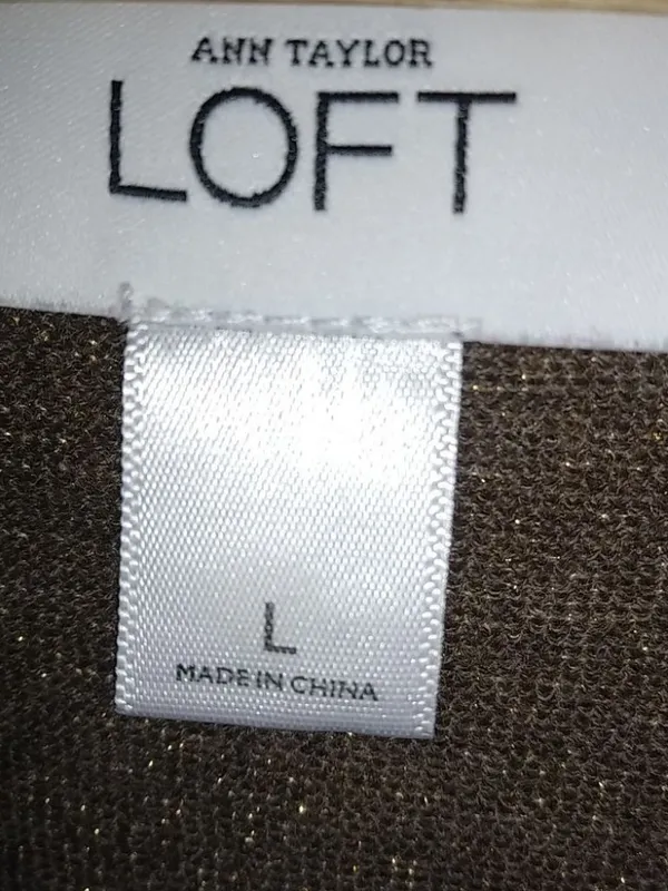 Loft L Golden Sparkle Cowl Neck Sleeveless Top - Image 4