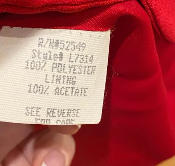 Vintage 90s Laundry Red Mini Scallop Sheath Shift Dress Scalloped 10 Party - Image 5