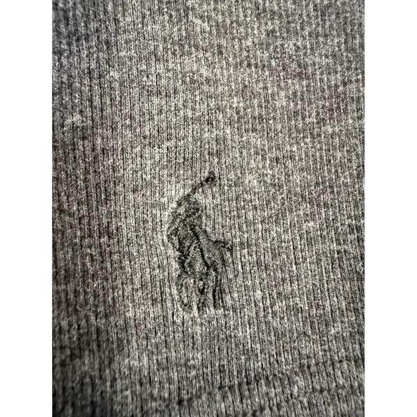 Polo Ralph Lauren Stretch Rib V Neck T Shirt Gray Size L Short Sleeve Logo‎ - Image 5