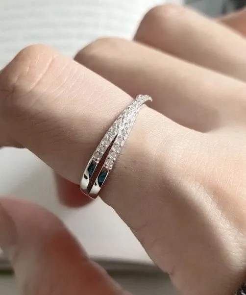 Grogeous Micro Pave Cross Ring Silver - Image 2