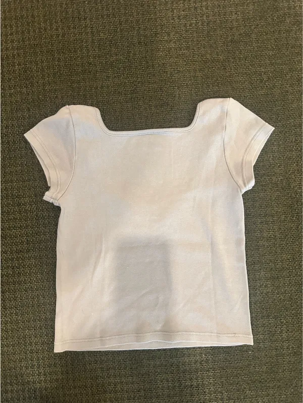 Brandy Melville Sage Green Cinched Baby Tee - Image 2