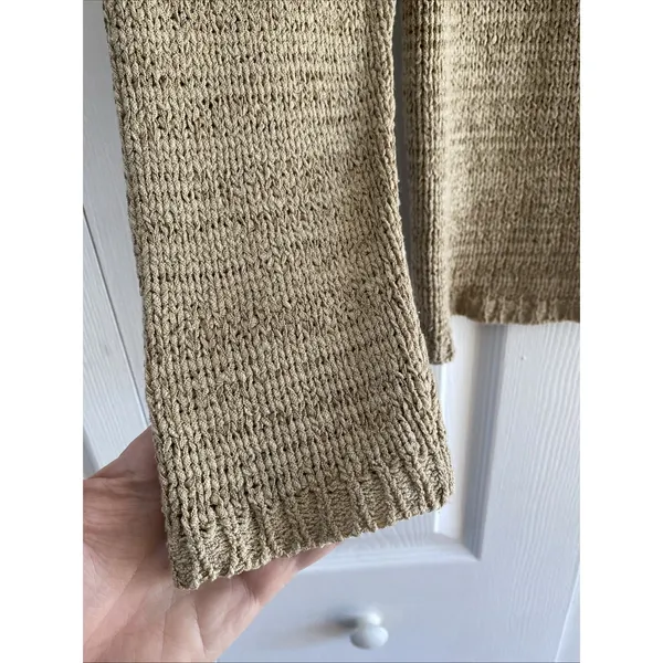 Chico's Design Silk Blend Knit Sweater Womens Size L 2 Tan‎ Beige Vtg Crewneck - Image 4