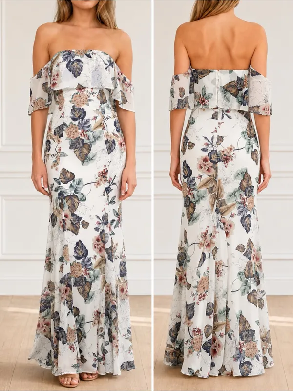 NWT Lulus Ray of Sunshine Maxi Dress Size XL White Floral Off Shoulder Wedding - Image 13