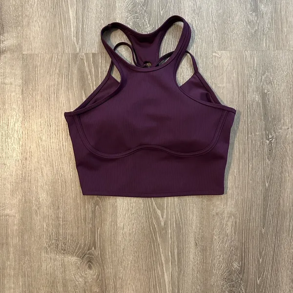 ALO Yoga Ribbed Airlift Enchanted Bra Tank Racerback Workout Crop Top Medium - Image 5