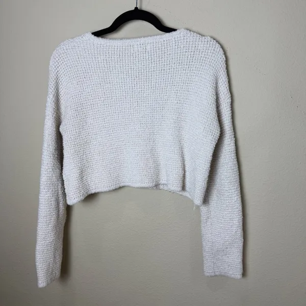 LA HEARTS Nubby Chunky Tan Cream Crew Neck Sweater Cropped Size Small - Image 5
