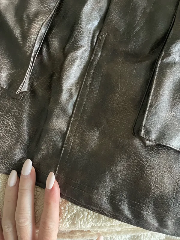 SheIn Leather Cargo Skirt - Image 5
