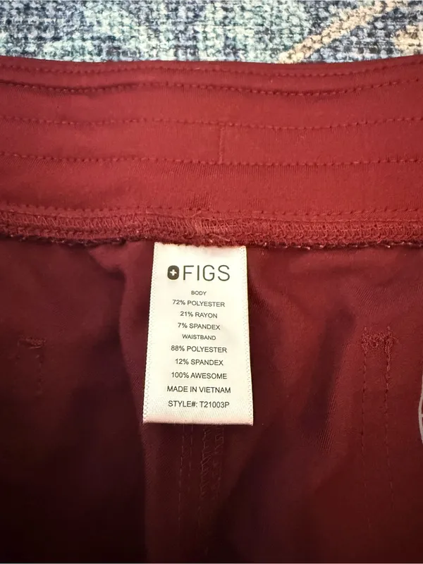 Figs Petite Livingston Burgundy Pants - Image 3