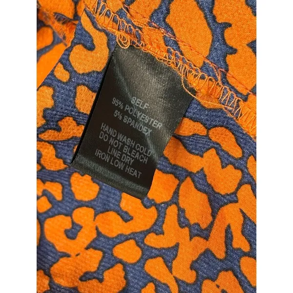 Lulu's C173T Color Me‎ Wild Cheetah Print Peplum Blouse SMALL Orange Retro - Image 11