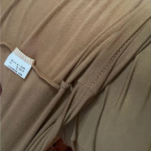 Turtleneck midi sweater dress Tan Size L - Image 5
