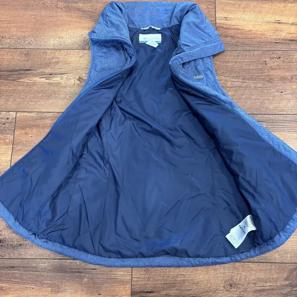 Columbia Outdoor Gorpcore Work Womens XS Blue Quilted Striped Puffer Vest EUC - Image 6