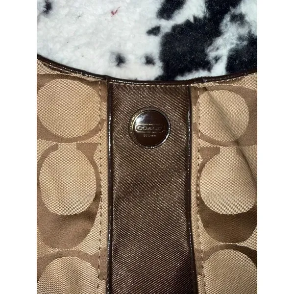 Vintage Coach Signature Stripe Hobo - Image 2