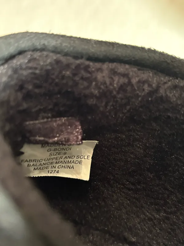 Madden Girl Black Faux Suede Faux-Fur Slip-On Ankle Boots - Image 3