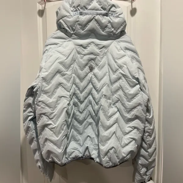 Free People Gettin Lost Light Blue Arctic Snow Puffer Jacket Medium - Image 5