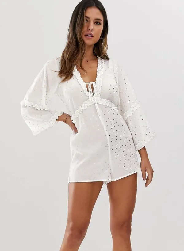 ASOS FASHION UNION BEACH ROMPER IN GOLD SPOT Women’s Size US6 - Image 3