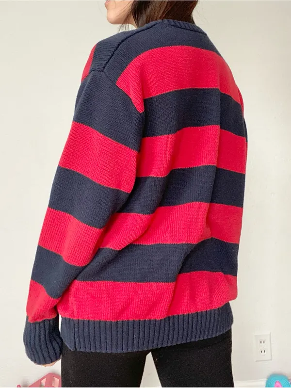 J GALT striped pullover sweater Red Size undefined - Image 6