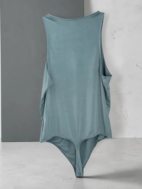 Express Sleeveless Scoop Bodysuit - Sage Green - Image 4