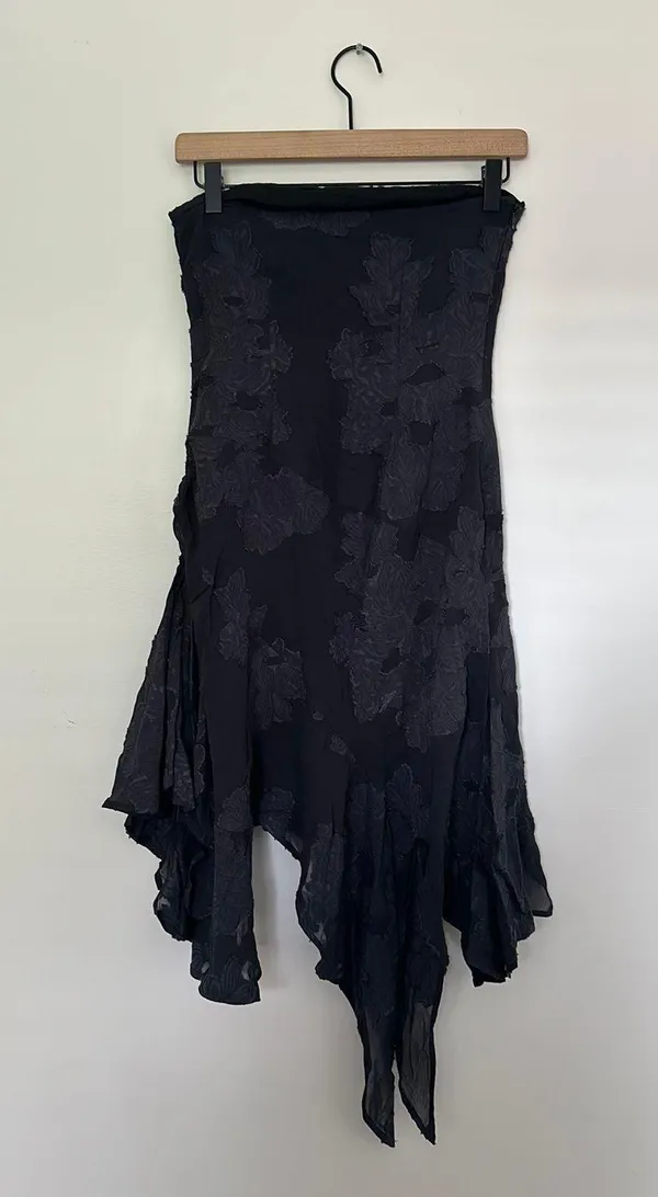 Collusion jacquard bandeau asymmetric dress in gray - Image 7
