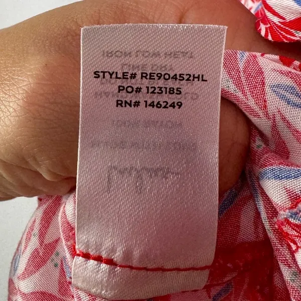 Lulus Dondi Print Tie-Front Short Sleeve Romper in Red and‎ White Size Small - Image 11