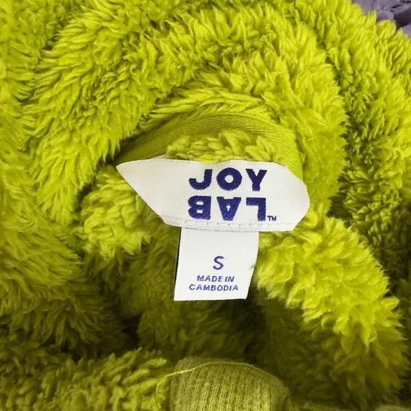 3063 | JoyLab Neon Lime High Pile Fleece Quarter Zip Pullover Womens Small - Image 5