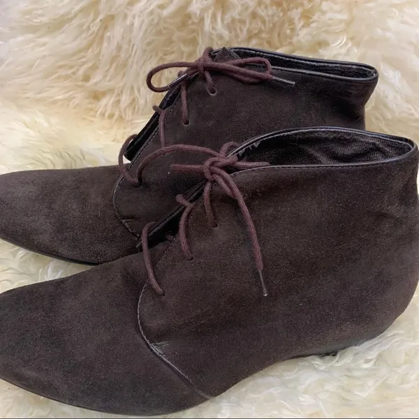 Munro suede leather lace up ankle boots brown - Image 3