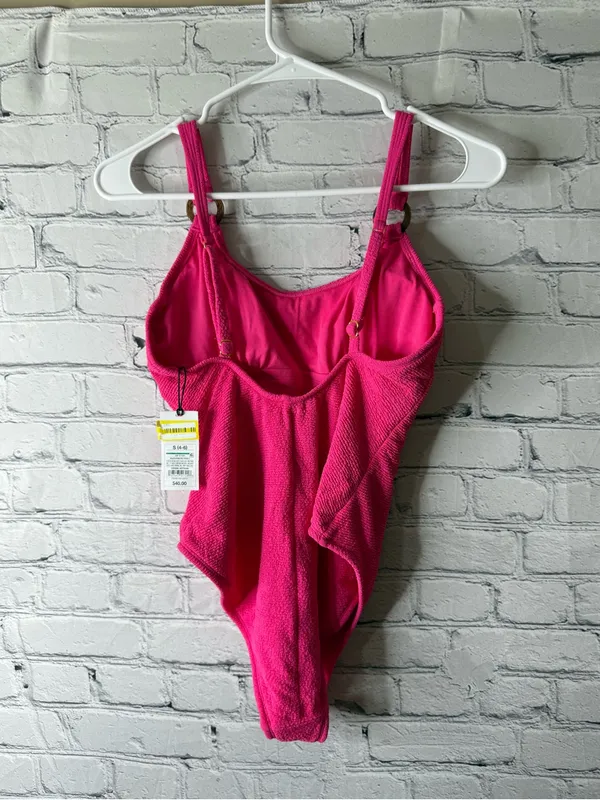 NWT shade and shore Hot Pink Terry One-Piece Swimsuit small - Image 5