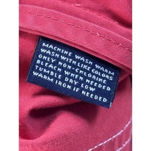 American Living Red Utility Jacket Belted Cotton XL White Stitching‎ Full Zip - Image 9