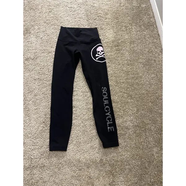 Lululemon Align High Rise Black Sz 4 Pant - 25" Skull Soul Cycle Retail $98 - Image 4