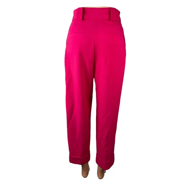 & Other Stories Pink Pleated Belted High Rise Straight Trousers Dress Pants Sz 0 - Image 4