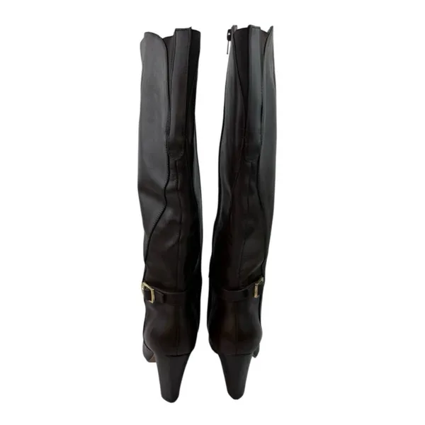 *Marc Fisher Shayna Tall Heeled Boots Womens 7.5 Brown Leather Classic Academia - Image 7