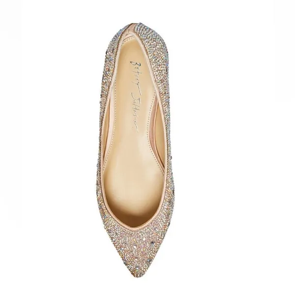 BETSEY JOHNSON Rhinestone Crystal Pavé Pointed Toe Flat, SPARKLE, Size 8.5, NWOT - Image 5