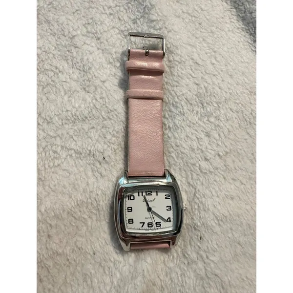 Osirock Vintage 1980s Square Watch Chrome Pink Faux Leather Strap Retro Quartz‎ - Image 5
