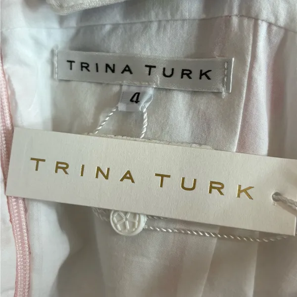 Trina Turk Elin wedding party Watercolor Floral Eyelet Fit & Flare Dress size 4 - Image 2