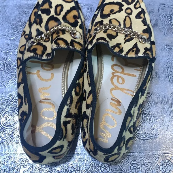 Sam Edelman Pony Hair Leopard Print Loafers Size 8.5M - Image 7