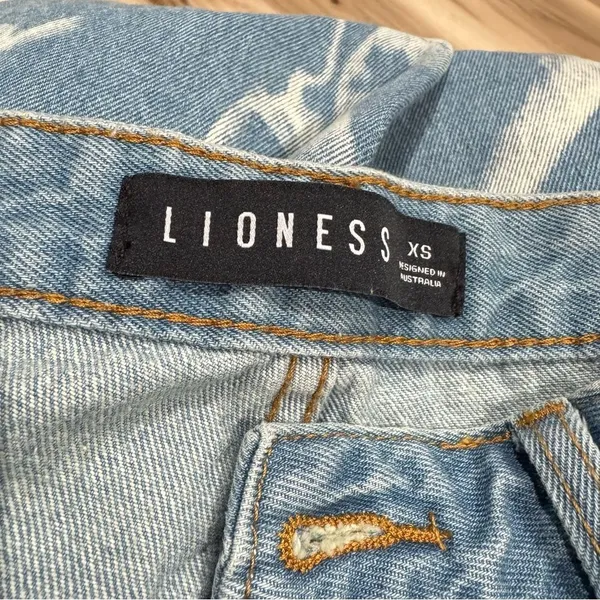 Lioness Alabama Split Hem Straight Leg Tie Dye Jeans Women’s XS - Image 4