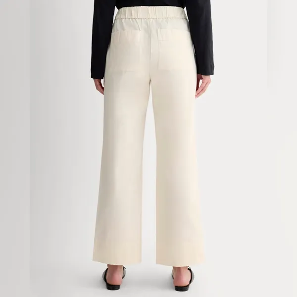 Everlane The Easy Pant Cotton Ivory Size Small - Image 2