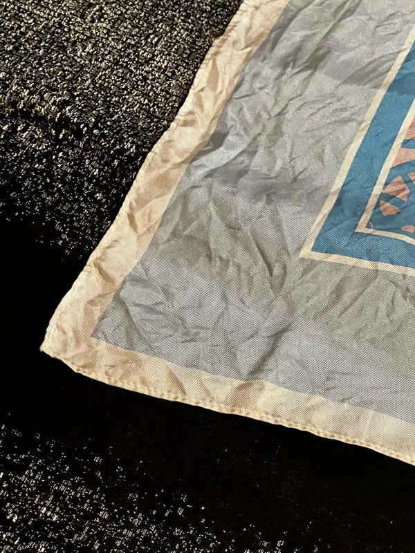 100% silk Porsche scarf Blue - Image 4