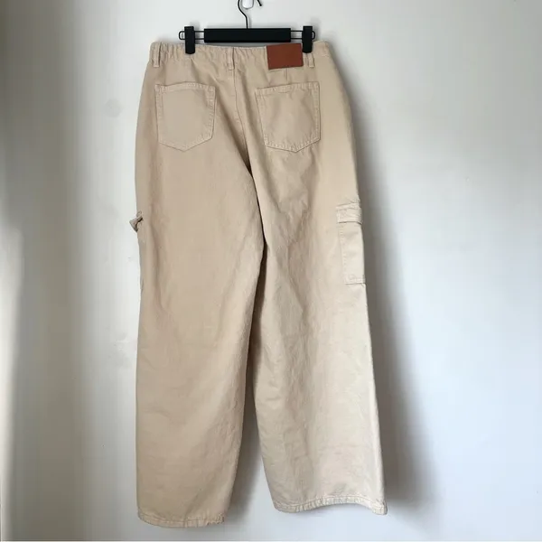 Princess Polly Adrianne Stone Beige Wide Leg Cargo Jeans 8 - Image 8