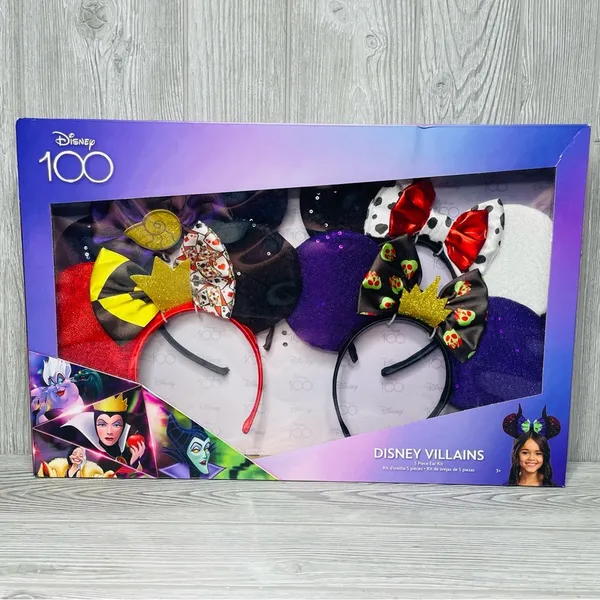 Nwt Disney villains 4 Mickey Mouse ears queen of hearts , maleficent , Ursula - Image 3
