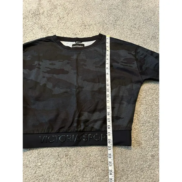 VICTORIA'S SECRET SPORT LOGO‎ CREW PULLOVER SWEATSHIRT size M Camo Camouflage - Image 4