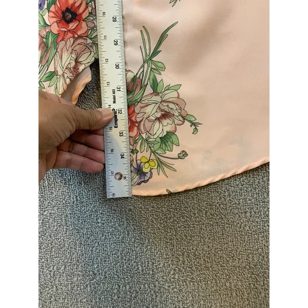 Topshop Floral NWT Maxi Skirt Womens 10 Pink NEW Tall Handkerchief HemTie Waist - Image 4