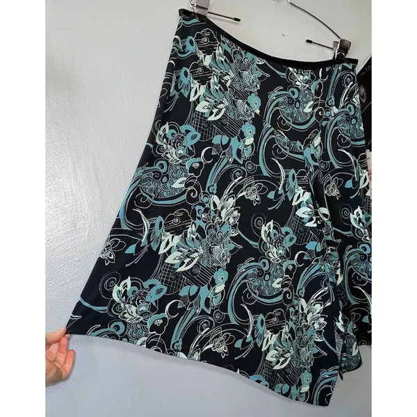 Merona Vintage Asymmetric Skirt Size XL Black Blue Fairy Pull On Witchy Whimsigoth Y2K - Image 4