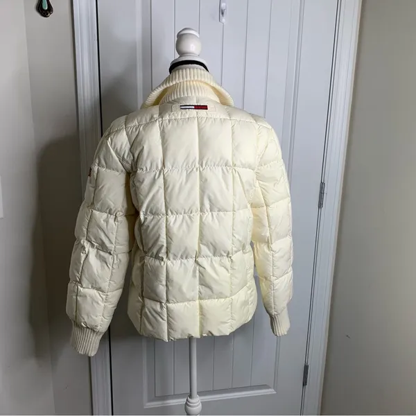 Vintage 90s Tommy Hilfiger Ski Team USA white puffer insulated jacket size large - Image 5