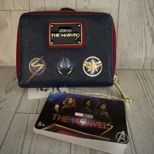 Loungefly The Marvels Group Zip Around Wallet Glows In The Dark Superhero Comics - Image 2