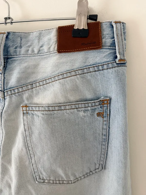 Madewell Perfect Summer Jean High Waisted Light Wash Straight Leg Jeans - Image 9