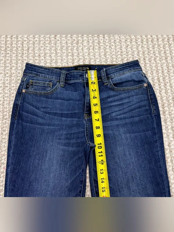 Judy Blue Dark Wash Straight Leg Jeans size 11/30 mid rise - Image 6