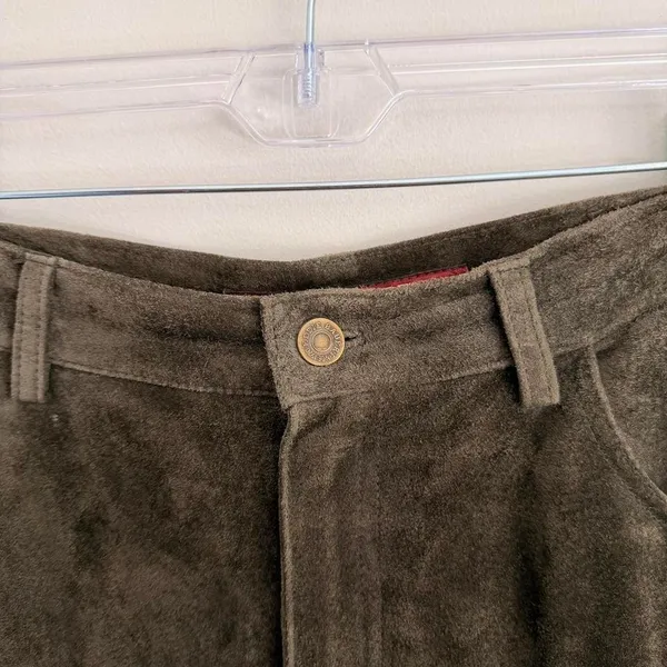 Vintage Olive Green Eddie Bauer Seattle Suede Maxi Skirt - Image 4