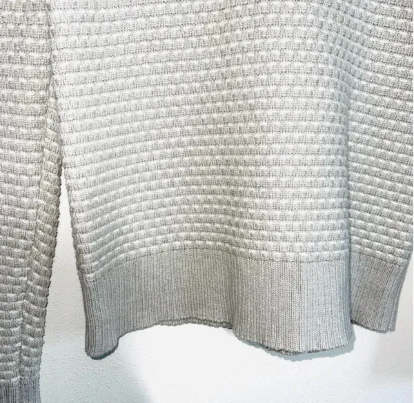 J. Crew Factory Turtleneck Sweater Beige Gray & White Tight Knit - Image 5