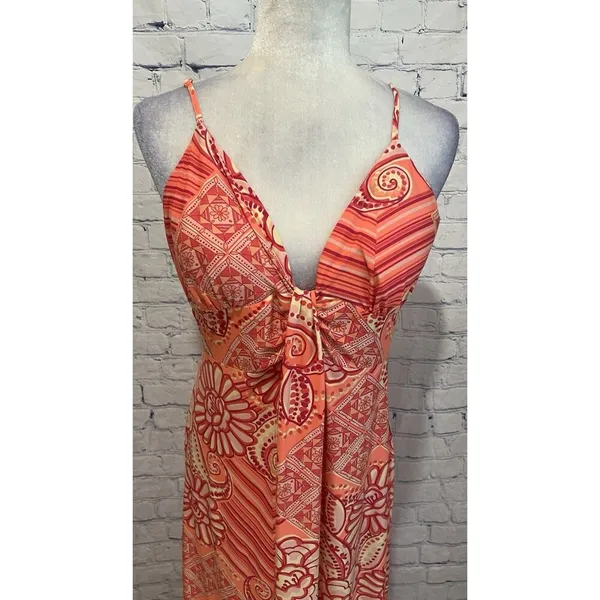 Ambrielle coral pink floral maxi dress adjustable straps Size Large - Image 2